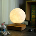 Miniatyrbild 2 av 3: Levitating Moon Lamp Floating And Spinning In Air Freely With Luxury Wooden Base And 3d Printing Led