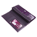 Miniatyrbillede 4 af 5: Mode Læder Damepunge Lang Damepung Clutch Pengepung Telefonpung Kortholder Purple