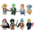 Miniatyrbild 1 av 5: 8pcs One Piece Luffy Sauron Sanji Assembled Building Block Minifigure Toys