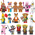 Miniatyrbild 1 av 4: 16pcs Pumping Fun Cartoon Building Blocks Doll Rainbow Bear Biscuit Man Pizza Monkey King Unicorn Clown White Rabbit Building Blocks
