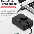 Miniatyrbild 4 av 4: 4 In 1 Retractable Usb Charger Data Cable W/ Phone Stand Type C Micro Usb Cable Red