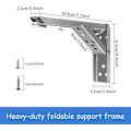 Miniatyrbild 3 av 5: Folding Console Shelf Brackets Heavy Duty Stainless Steel Folding Bracket Folding Console Table Space Saving Folding Shelf For Benches Shelves Shelf B
