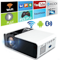 Pikkukuva 1 / 5: Wifi-projektori, 1080p 3D Bluetooth Mini Android 6.0 LCD-projektori kotiteatteriin White UK Plug