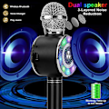 Pikkukuva 5 / 5: Kannettava langaton/langallinen karaoke-mikrofonikaiutin tallennin iOS Android -puhelimelle tietokoneelle Black
