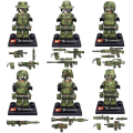 Miniatyrbild 1 av 4: 6pcs Military Building Blocks Falcon Commando Minifigure Assembling Doll Toy
