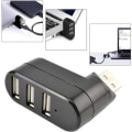 Miniatyrbild 2 av 5: Compact Size High Speed Usb 2.0 Hub Black Mini Usb 3 Port Rotate Splitter