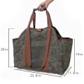 Miniatyrbild 3 av 4: Waxed Canvas Log Carrier Tote Bag, Extra Large Durable Firewood