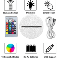 Miniatyrbild 2 av 4: 3D Lamps with Remote Control, LED Lamp 16 Color Light Dimmable Touch Switch USB / Battery Insert