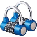 Miniatyrbild 1 av 5: 5-digit Combination Lock Padlock, Combination Lock, Resettable For School, Gym, Case, Toolbox, Fence, Cabinet, Etc. - Red And Black (2 Pack, Blue)