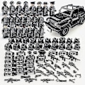 Miniatyrbild 1 av 4: Military Building Blocks Series Black Special Police And Off-road Vehicle Set Small Particles Assembled Minifigure Toy