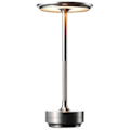 Miniatyrbild 1 av 5: 4-levels Brightness Cordless Table Lamp Dimmable Waterproof Metal Usb Rechargeable Table Lamp Silver