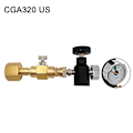 Miniatyrbild 3 av 3: Cga320/w21.8 Soda Maker Co2 Carbonator Cylinder Tank Refill Adapter Filling Kit with Gauge W21.8