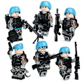 Miniatyrbild 2 av 2: Peacekeeping Forces Small Particles Diy Children Assembled Building Blocks 6pcs
