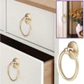 Miniatyrbild 4 av 4: 8pcs Vintage Cabinet Ring Knobs Round Antique Drawer Pulls Handle Gold