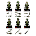 Miniatyrbild 4 av 4: Falcon Commando Minifigure 6pcs Small Particle Assembled Military Building Block Doll