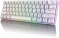 Rk Rk61 Rgb Wireless/wired 60% Compact Mechanical Keyboard, 61-key Bluetooth Small Portable Gaming Office Keyboard, Suitable For Windows And Mac White