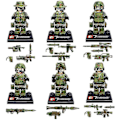 Miniatyrbild 1 av 4: 6pcs Military Building Blocks Falcon Commando Minifigure Assembling Doll Toy