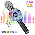 Pikkukuva 1 / 5: Kannettava langaton/langallinen karaoke-mikrofonikaiutin tallennin iOS Android -puhelimelle tietokoneelle Black