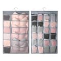 Double-side Hanging Underwear Organizer Hanging Underpants Bra Socks Storage Bag Gray A