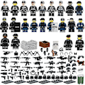 Pikkukuva 1 / 4: 22 kpl Sotilaspoliisi Rakennuspalikat Minifiguuri Tee-se-itse Pieniä Osia Koottu Nukke Koristeet Pojat Koulutuslelut