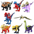 Pikkukuva 3 / 5: 8 kpl Jurassic Dinosaur -lelut Pienet rakennuspalikat pojille