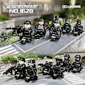 Miniatyrbillede 2 af 4: 8 stk. Sort Swat Minifigur Byggeklods Tilbehør Militær Legetøj