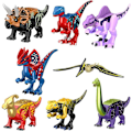 Miniatyrbillede 1 af 5: 8 stk. Dinosaur Samle Byggeklodser