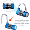 Miniatyrbild 5 av 5: 5-digit Combination Lock Padlock, Combination Lock, Resettable For School, Gym, Case, Toolbox, Fence, Cabinet, Etc. - Red And Black (2 Pack, Blue)