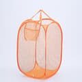 Foldable Laundry Baskets Pop Up Easy Open Mesh Laundry Clothes Hamper Basket For College Dorm Orange