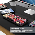 Miniatyrbild 4 av 5: Wireless Bluetooth Keyboard, Mini 84-key Retro Round Keycap Wireless Bluetooth Keyboard, Ergonomic Design, Compatible With Pc, Computer, Laptop