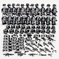 Miniatyrbillede 2 af 4: Militær Byggeklodser Serie Sort Specialpoliti Og Off-road Køretøj Sæt Små Partikler Samlet Minifigur Legetøj