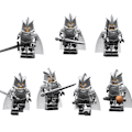 Miniatyrbillede 1 af 5: 7 stk. A Song Of Ice And Fire Legetøj Sølvfarvet Middelalderlig Kriger Byggeklodser Minifigur Drengelegetøj