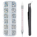 Miniatyrbild 1 av 4: 2000pcs Multi-sized Crystal Ab Rhinestones With Pick Up Tweezer And Rhinestones Picking Pen