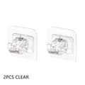 2pcs Curtain Rod Holder Clamp Hooks Adhesive Wall Curtain Fixed Clip Hanging Rack Hook Clear