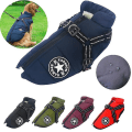 Miniatyrbild 1 av 4: Large Pet Dog Jacket With Harness Winter Warm Dog Clothes red M