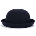 Bowlerhatt i ull for foreldre og barn, Fedora-hatter Dome navy blue 54cm