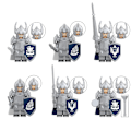 Miniatyrbild 1 av 4: 6pcs Medieval Soldier Series Knight's Pike Guard Small Particle Building Block Minifigure Toy