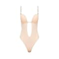 Women's Deep V Neck Strapless Backless Bodysuit For Wedding Shapewear Bra Shaper U