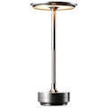 Miniatyrbild 1 av 5: Touching Control Crystal Lamp Rechargeable Waterproof Soft Light Metal Dimmable Cordless Desk Lamp Silver