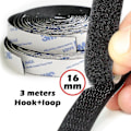 Pikkukuva 1 / 5: 3m Teippi 16mm Leveys Vahva Itseliimautuva Velcro-teippi Koukku- ja lenkkiteippi Kiinnike Tarttuva Koti Tee-se-itse Työkalut 3 metriä/rulla
