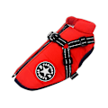 Miniatyrbild 3 av 4: Large Pet Dog Jacket With Harness Winter Warm Dog Clothes red S