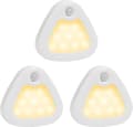 3pcs Super Bright Led Battery Powered Wireless Motion Sensor Light With Magnetic Strip/3m Tape, Warm Light