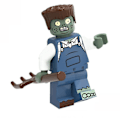 Miniatyrbild 4 av 4: 8pcs Plants Vs. Zombies Series Repairer Iron Bucket Farmer Zombie Assembled Building Block Miniature Toy