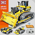 Miniatyrbilde 1 av 5: Teknisk App Rc Bulldozer Konstruksjonsleker Byggeklosser By Elektrisk Bil Gravemaskin Sett Barneklosser For Gutter Barnegaverapp Rc Bulldozer