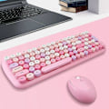 Miniatyrbild 3 av 3: Wireless Keyboard And Mouse Combination, Sweet Mixed Color Cute Keyboard And Mouse Combination, (light Pink Mixed)