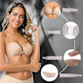 Miniatyrbild 2 av 5: Adhesive Bra Strapless Sticky Invisible Push Up Silicone Bra BLACK E