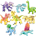 Pikkukuva 5 / 5: 8 kpl Jurassic Dinosaur -lelut Pienet rakennuspalikat pojille