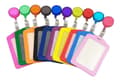 Leather Id Holder With Retractable Roller Color Random (10pcs)