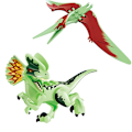 Miniatyrbillede 1 af 2: Jurassic Dinosaur Byggeklodser Tyrannosaurus Rex Triceratops Pterosaur Samlet Lysende Legetøj 8 stk