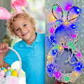 Miniatyrbild 1 av 3: 2022 New Led Easter Bunny Lantern Rattan Wreath